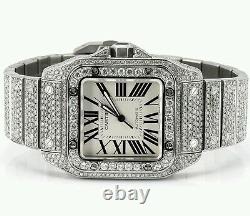 Cartier Santos 100XL Watch Fully Iced Out 26 Carat Diamonds Best Price ASAAR