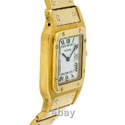 Cartier Santos 29MM Large Men's Automatic Watch 18K YG White Dial