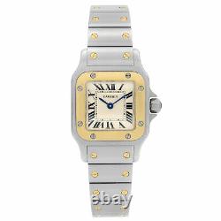 Cartier Santos Galbee Stainless Steel Gold Cream Dial Ladies Quartz Watch 1567