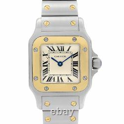 Cartier Santos Galbee Stainless Steel Gold Cream Dial Ladies Quartz Watch 1567