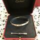 Cartier White Gold Love Bangle Bracelet Size #20 With Driver Box Used