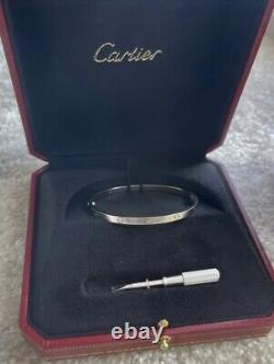 Cartier woman's white gold love small 18ct white gold bracelet 16cm