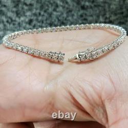 Certified Moissanite Tennis Bracelet 9.66 TCW Round Cut In 14k White Gold Plated
