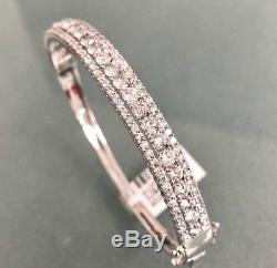 Christmas Deal! 4.75 CT Natural 100% Diamond Tennis Bangle Bracelet in 14KT Gold