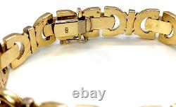 Chunky Ladies 2 tone Yellow and White 9ct Gold Bracelet Retro Jewellery Jewlry