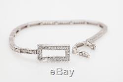 Contemporary $7000 RETRO ART DECO 3ct VS G Diamond 14k White Gold Bracelet