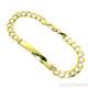 Cuban Men's Bracelet 14k Gold Yellow With White Pave Curb ID 10mm-8.5