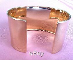 Cuff Bracelet 14K Yellow or White Gold 37mm Wide Hammered or Smooth Polished Cuf