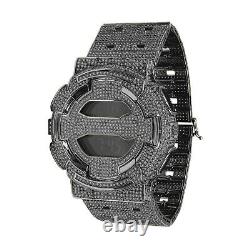 Custom Casio G-Shock GD -100 Black Gold Tone Simulated Diamonds Watch Band 8.5