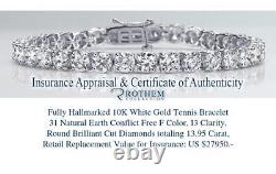 DEAL! WOMENS GIFT 13.95 CT F I3 Diamond Tennis Bracelet 10K White Gold 54026637