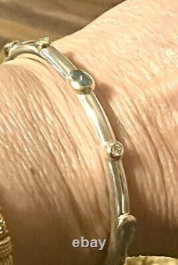 David Yurman Silver/Gold Bracelet blue topaz and diamonds