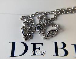 De Beers 3P diamond round pair shape gold bracelet k18 White Gold Women's Boxed