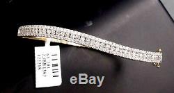 Deal! 1.75 CT Natural 100% Round Diamond Tennis Bangle Bracelet in 14KT Gold