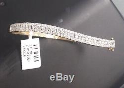 Deal! 1.75 CT Natural 100% Round Diamond Tennis Bangle Bracelet in 14KT Gold