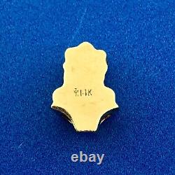 Designer 14K Yellow Gold 585 Diamond Trio Etruscan Scroll Slide Bracelet Charm
