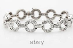 Designer $15,000 6ct Diamond 14k White Gold CIRCLE LINK Bracelet HEAVY 39g