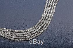 Designer $40,000 20ct Diamond 18k White Gold Tennis Bracelet 5 STRAND 42g RARE