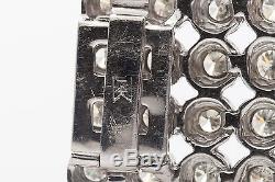 Designer $50,000 30ct BEZEL SET Diamond 14k White Gold RIBBON Bracelet 66g