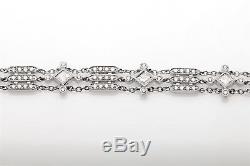 Designer $8000 2.46ct VS G Princess Cut & Round Diamond 18k White Gold Bracelet