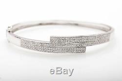 Designer $8000 3ct Diamond 14k White Gold Bangle Bracelet
