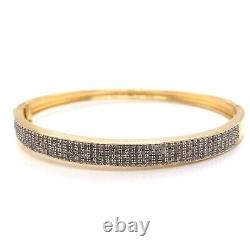 Designer DBJ Sterling Silver, Gold Plate & 188 Diamond 7 ½ Bangle Bracelet! 149
