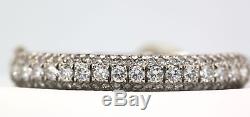 Diamond Bangle Bracelet 5.64 Carats G, Round Brillant 18k White Gold 6.5 Wrist
