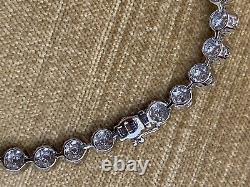Diamond Floret Tennis Bracelet 7.77 cttw in 18k White Gold - HM2382ZV