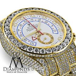 Diamond Rolex Watch Yacht-Master II 116688 18K Yellow Gold White Dial Automatic