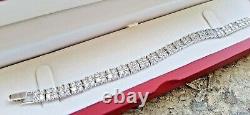 Double Row Bracelet Riviera Tennis Bracelet Platinum finish with Created Diamond