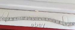 Double Row Bracelet Riviera Tennis Bracelet Platinum finish with Created Diamond