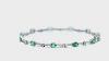 Emerald And Diamond Delicate Link Bracelet Made In 18k White Gold By Chris Jewels