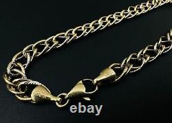 Estate 10K Yellow & White Gold Multi-Link Cable Chain Bracelet 7mm 7 3/4, 4.1g