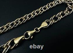 Estate 10K Yellow & White Gold Multi-Link Cable Chain Bracelet 7mm 7 3/4, 4.1g