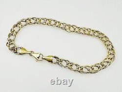 Estate 10K Yellow & White Gold Multi-Link Cable Chain Bracelet 7mm 7 3/4, 4.1g