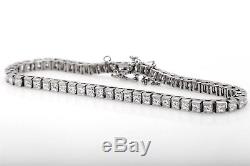 Estate $10,000 5ct VS G Princess Cut Diamond 14k White Gold Tennis Bracelet