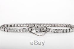 Estate $10,000 5ct VS G Princess Cut Diamond 14k White Gold Tennis Bracelet