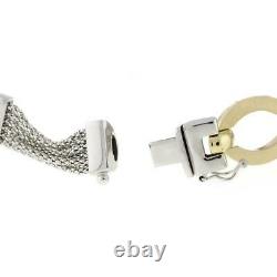 Estate 14K Two-Tone Gold Bracelet Oval Specialty Multi-Chain Link 7.5