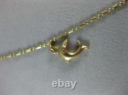 Estate 14k White Yellow Gold 5 Charm Bracelet Dolphin Turtle Heart 10 L1336.204
