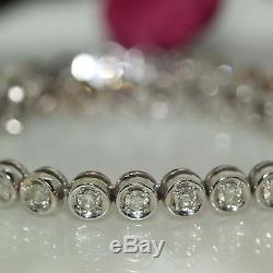 Estate 14k White gold natural round Diamond Traditional Tennis Bracelet 1.50ctw