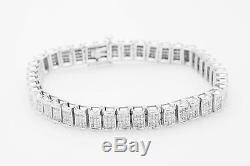 Estate $15,000 10ct Princess Cut Diamond 14k White Gold Tennis Bracelet