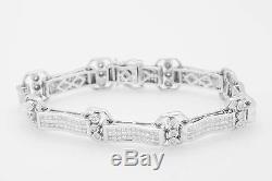 Estate $15,000 10ct VS G Princess Cut Diamond 14k White Gold Tennis Bracelet