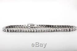 Estate $15,000 7ct VS G Princess Cut Diamond 14k White Gold LINE Tennis Bracelet