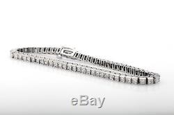 Estate $15,000 7ct VS G Princess Cut Diamond 14k White Gold LINE Tennis Bracelet