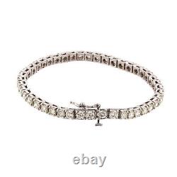 Estate Diamond Tennis Bracelet 14K White Gold 7.00 CTW Round Diamonds 7