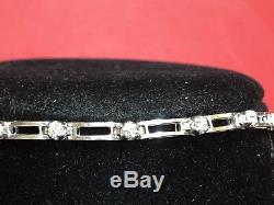 Estate Vintage 14k White Gold Genuine Natural Diamond Bracelet 1 Tcw