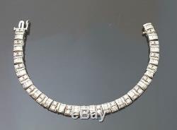 Estate ZEI 14k White Gold Round Baguette Diamond 4.0 Ct Tennis Bracelet 6.75