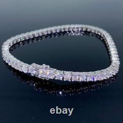 Excelent 4mm Round Cut Moissanite Women's Tennis Bracelet 14k White Gold Plated