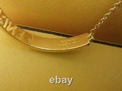 FENDI Gold Rigid Bangle Cut out F Clip Chain closure includes bag & box NEW