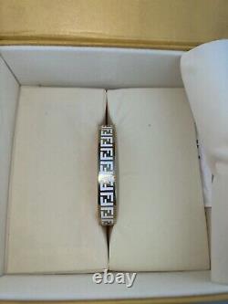 Fendi Forever White And Gold Bangle Bracelet Size Medium 100% Authentic