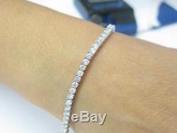 Fine 14KT Round Cut Diamond Tennis Bracelet White Gold 4.29CT